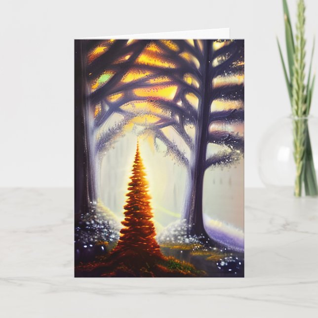 Merry & Bright | Little Lit Up Christmas Tree Card (Front)