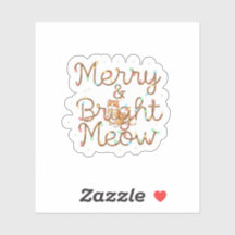 Merry & Bright Meow Cat Silhouette Christmas 