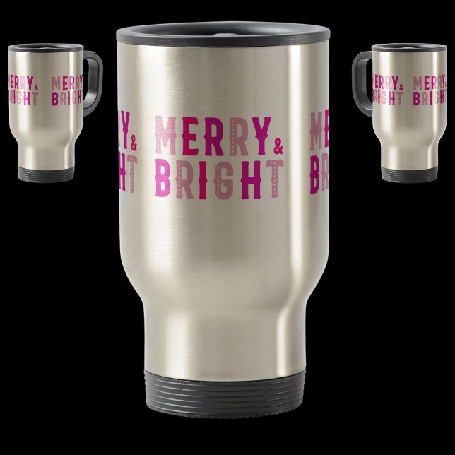 Merry & Bright, Merry Christmas, Christmas Gift Travel Mug (Creator Uploaded)