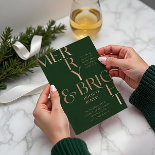 Merry & Bright Minimal Holiday Christmas Party Invitation