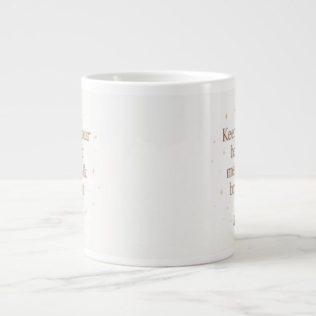 Merry & Bright | Minimalist Christmas Quote mug (Front)