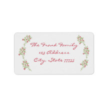 Merry & Bright Mistletoe Christmas Address Label