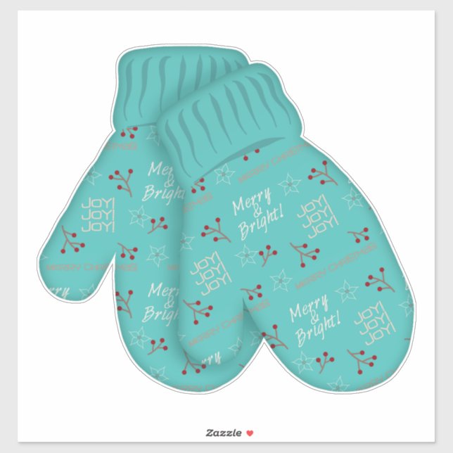 Merry & Bright Mittens | Christmas | Holiday Large (Sheet)