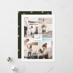 Merry & Bright Modern Family Photo Christmas Card