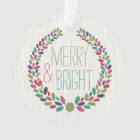 Merry & Bright Modern Woodland Holiday Ornament
