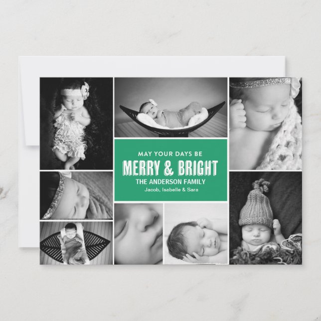 Merry & Bright Multi Photo Card (Front)