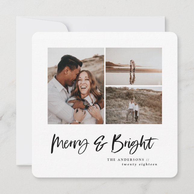 Merry & Bright multi photo christmas card (Front)