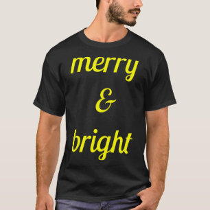 Merry Bright Navy Blue Yellow Gift T-Shirt