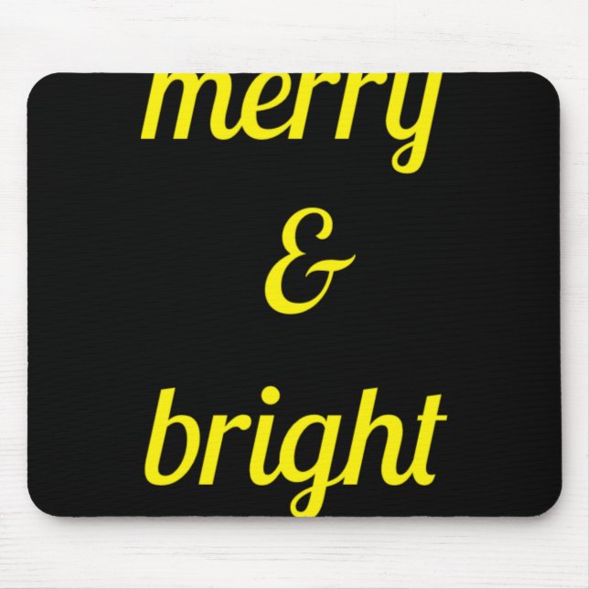Merry Bright Navy Blue Yellow Gift T Shirt  Mouse Mat (Front)