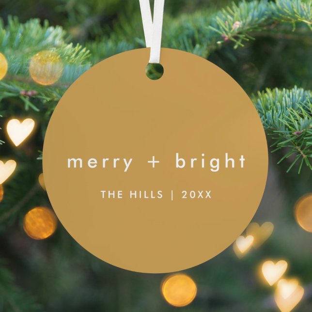 Merry + Bright | Ochre Mustard Gold Christmas Metal Tree Decoration (Creator Uploaded)