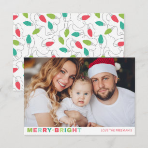 Merry + Bright One Photo Christmas Card