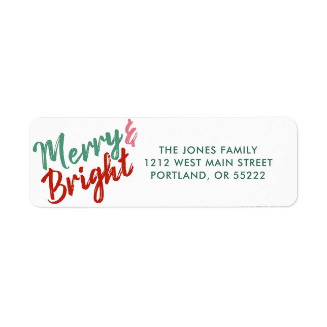 Merry & Bright painted script design (Front)