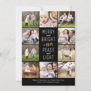Merry, Bright, Peace & Light   Christmas Photo Holiday Card