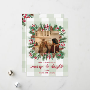 Merry & Bright Photo Christmas Holiday Card