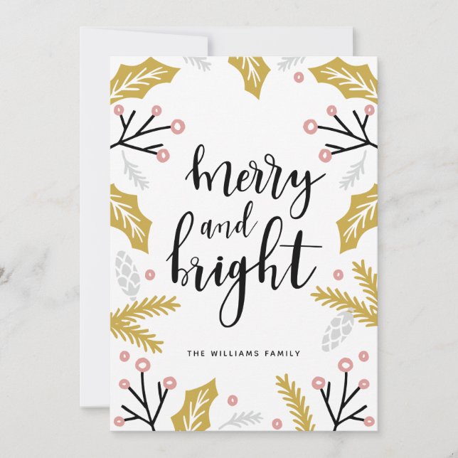 Merry & Bright | Photo Holiday Card (Front)