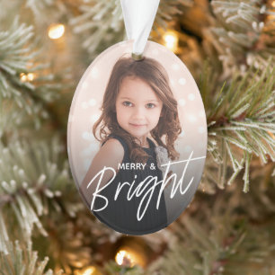 Merry & Bright   Photo Holiday Ornament