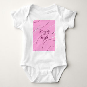 Merry & Bright pink curly doodle design girly mode Baby Bodysuit