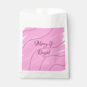 Merry & Bright pink curly doodle design girly mode Favour Bags