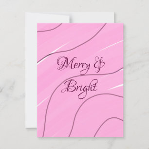 Merry & Bright pink curly doodle design girly mode Postcard