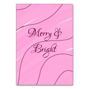 Merry & Bright pink curly doodle design girly mode Table Number