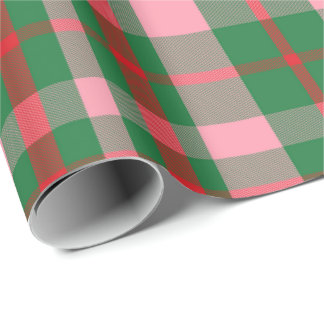 Merry & Bright Plaid Holiday Wrapping Paper
