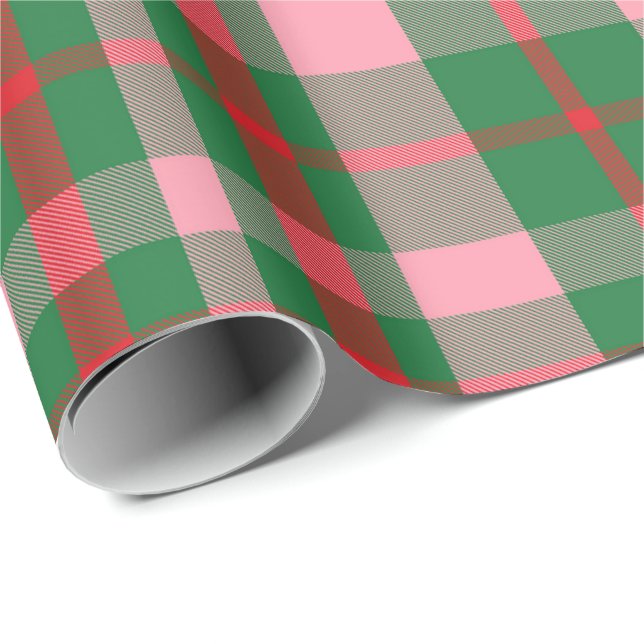 Merry & Bright Plaid Holiday Wrapping Paper (Roll Corner)