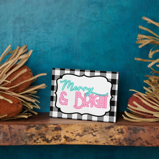 Merry & Bright Plaque (Side)