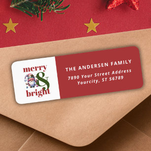 Merry & Bright Red Bold Typography Return Address 