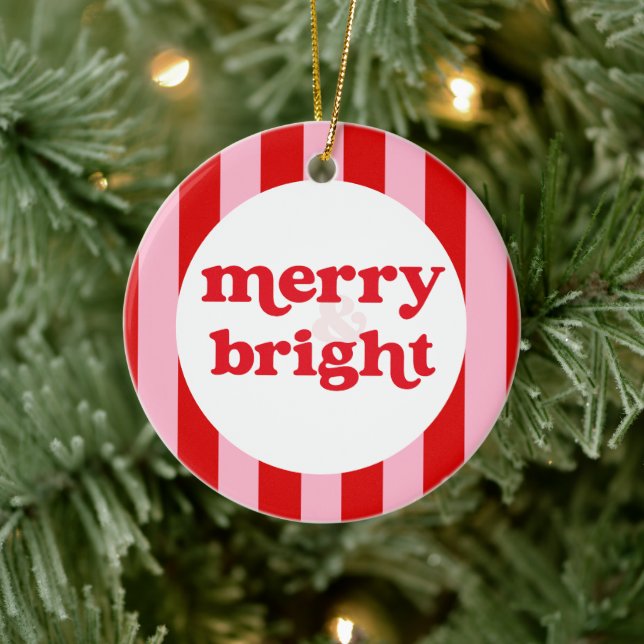 Merry & Bright Retro Christmas  Ceramic Tree Decoration (Tree)