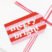 Merry & Bright Retro Christmas Gift Tag