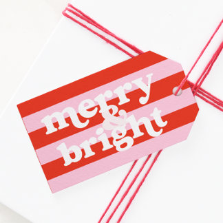 Merry & Bright Retro Christmas Gift Tag