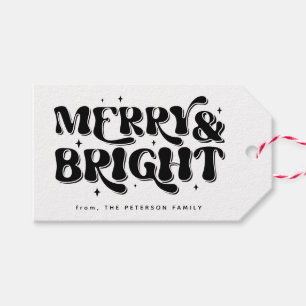 Merry & Bright Retro Christmas Gift Tags