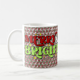 Merry & Bright - Retro Christmas Happy Holidays Coffee Mug