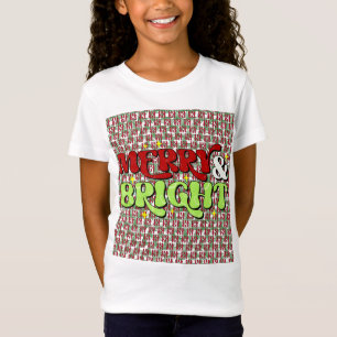 Merry & Bright - Retro Christmas Happy Holidays T-Shirt