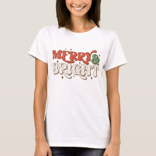 Merry & Bright Retro Christmas T-Shirt