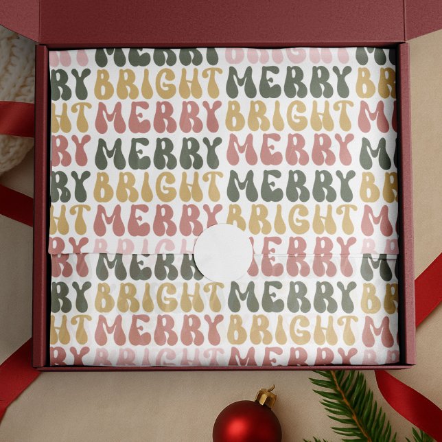 Merry & Bright Retro Colourful 80s Nostalgia Trend Tissue Paper (Creator Uploaded)