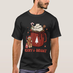 Merry Bright Retro Groovy Gingerbread Christmas Cu T-Shirt