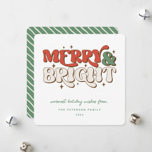 Merry & Bright Retro  Holiday Card