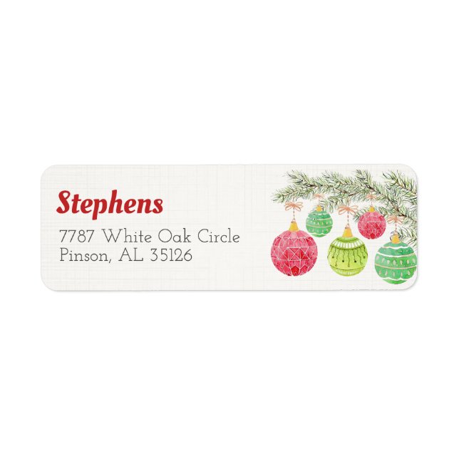 Merry & Bright Return Address Labels (Front)