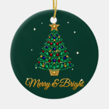 Merry & Bright Rhinestone Christmas Tree Ornament