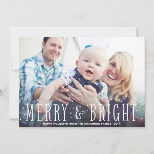 MERRY & BRIGHT SNOWFALL HOLIDAY PHOTO CARD