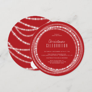 Merry & Bright Sparkles Chic Holiday Party Invite