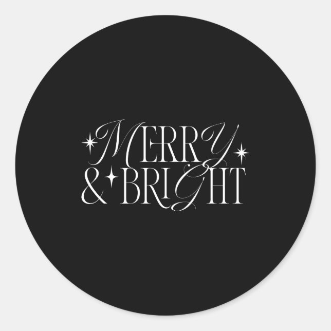Merry Bright Stars  Classic Round Sticker (Front)