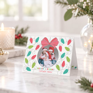 Merry + Bright String Lights Photo Card