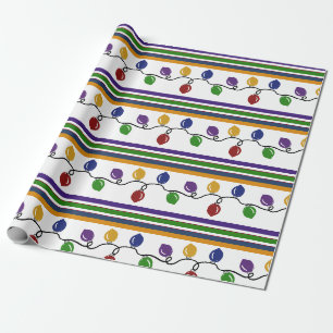 Merry & Bright Striped Holiday Wrapping Paper