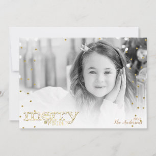 Merry & Bright White Gold Holiday Photo