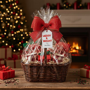 Merry & Bright with snowflakes personalized Gift Tags