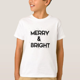 Merry & Bright with snowflakes T-Shirt
