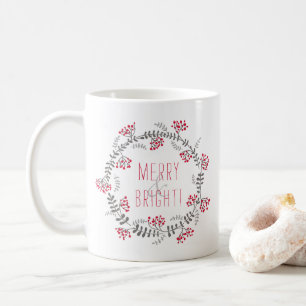 Merry & Bright Wreath Coffee Mug
