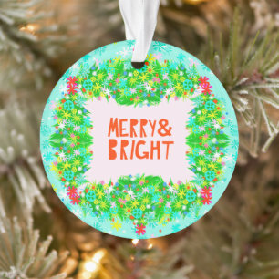Merry & Bright Wreath Ornament